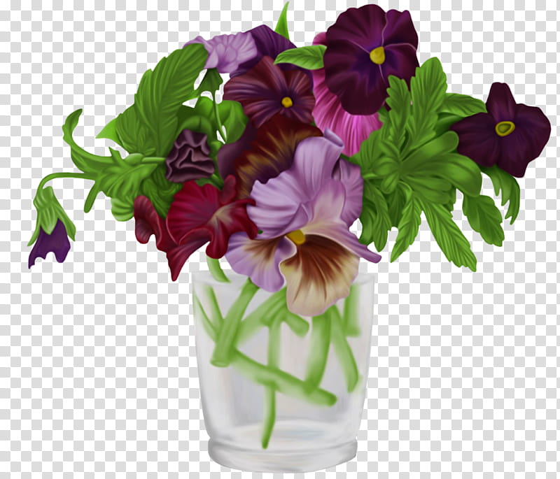 Floral Flower, Pansy, Vase, Cut Flowers, Floral Design, Flower Bouquet, Petal, Wild Pansy transparent background PNG clipart