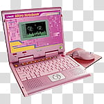 glamour ico and icons , , turned-on pink laptop computer with mouse and mousepad transparent background PNG clipart