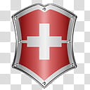 Armory, red and silver cross shield icon transparent background PNG clipart