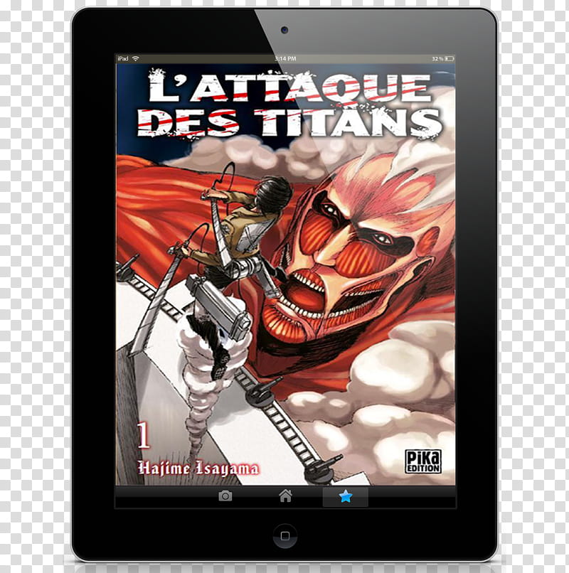 Ebook Pad Icon , L'attaque des Titans Tome  IPad Book transparent background PNG clipart