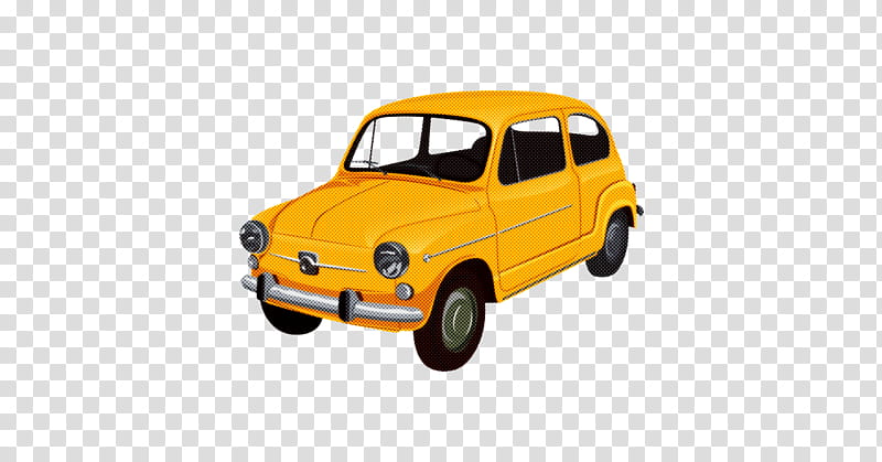 City car, Land Vehicle, Yellow, Classic Car, Seat 600, Zastava 750, Fiat 600 transparent background PNG clipart
