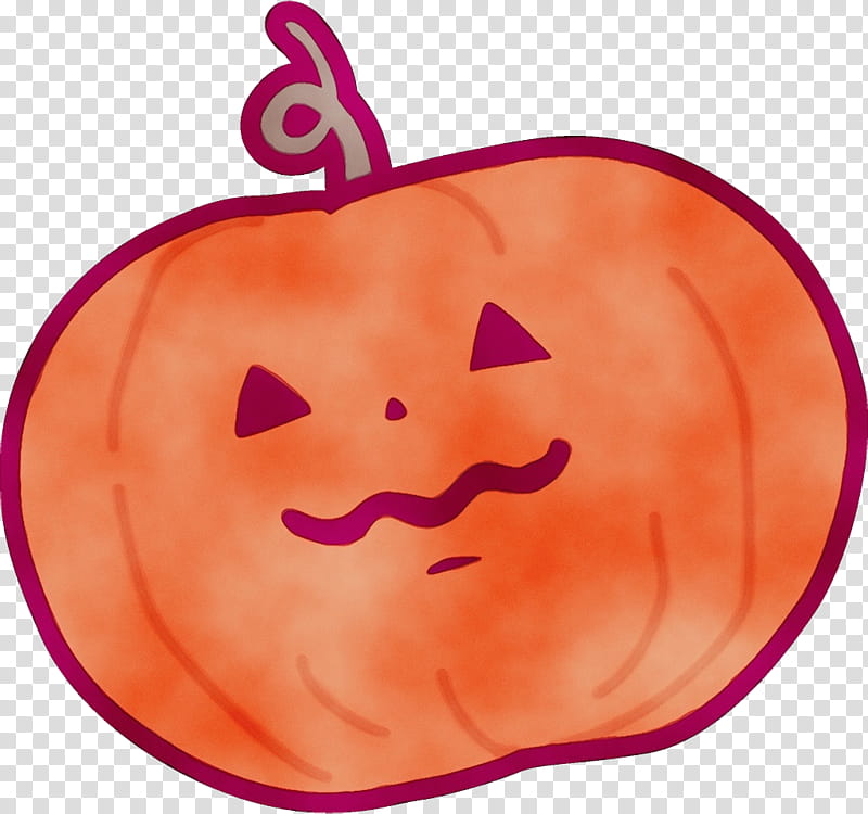 Orange, Watercolor, Paint, Wet Ink, Calabaza, Facial Expression, Pink, Pumpkin transparent background PNG clipart