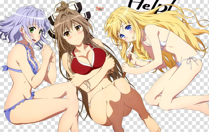 Amagi Brilliant Park, HD Render p, three women anime character illustration transparent background PNG clipart