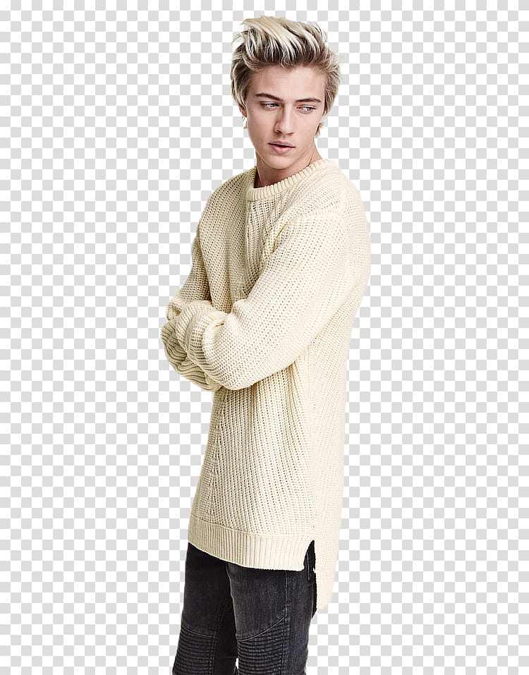 Lucky Blue Smith, women's white long sleeve dress transparent background PNG clipart