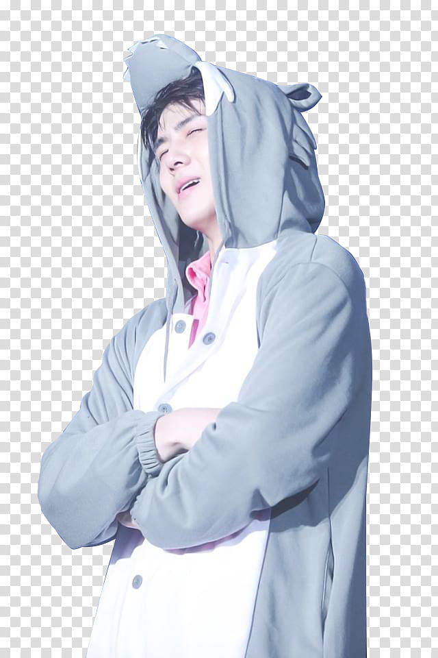 EXO Sehun Render , man wearing gray and white overalls transparent background PNG clipart