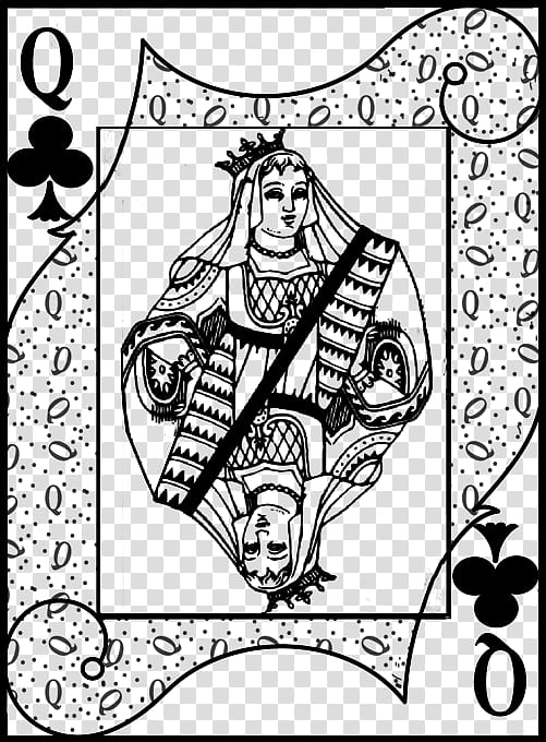 queen of clubs playing card illustration transparent background PNG clipart