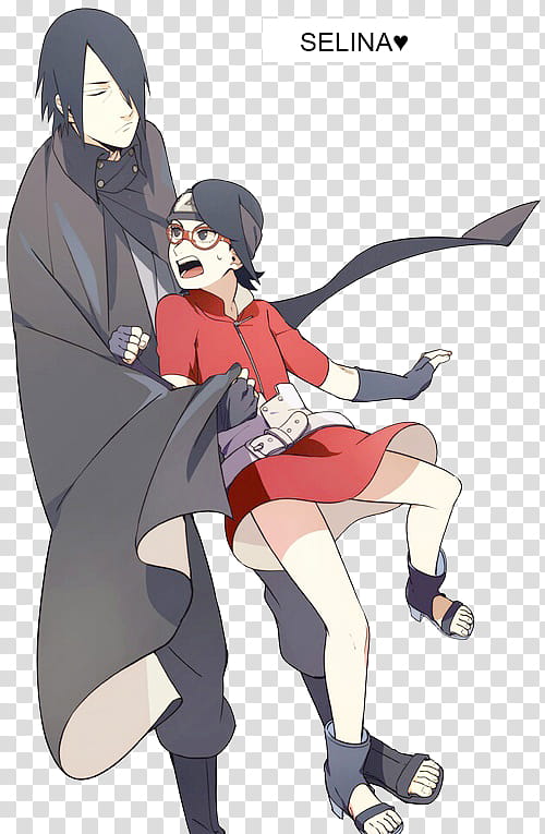 Render Sasuke and Sarada  transparent background PNG clipart