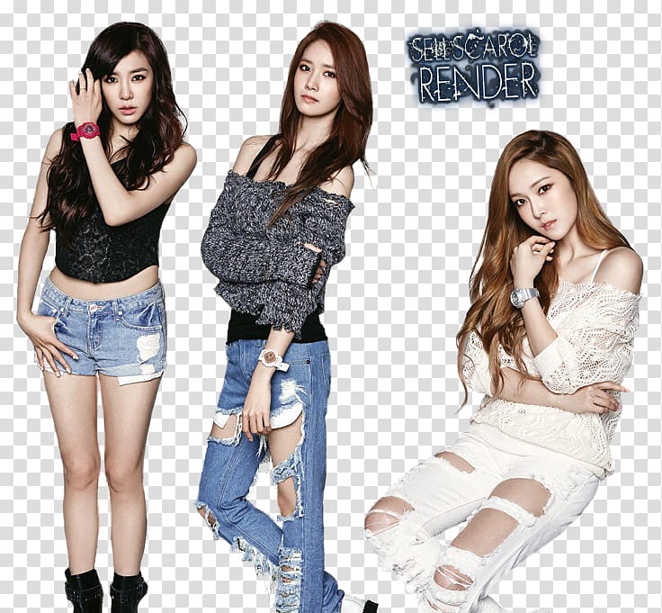 SNSD Real Ba, three SNSD members wearing digital watches transparent background PNG clipart