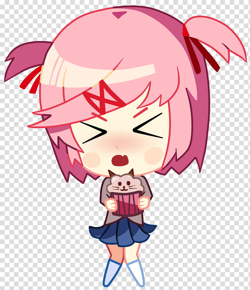 J Just Eat it Y You Idiot Nastsuki DDLC, pink haired female character transparent background PNG clipart