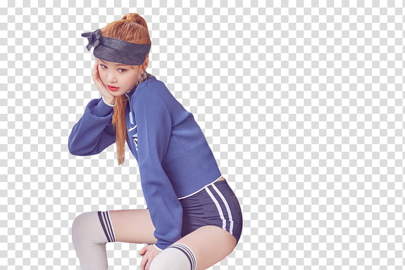 RENDER  G I DLE, woman wearing blue sweatshirt transparent background PNG clipart