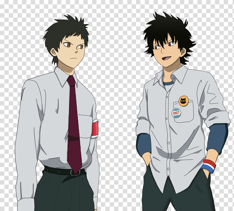Sket Dance, Sasuke and Yusuke, two men wearing dress shirts illustration transparent background PNG clipart