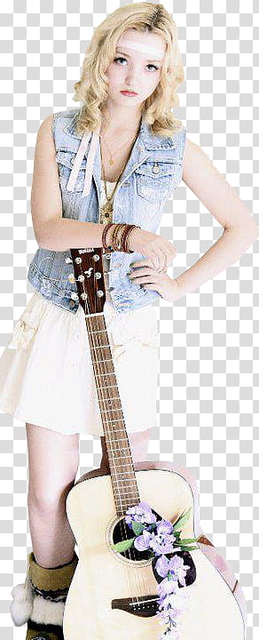 Dove Cameron, woman standing in front of guitar transparent background PNG clipart