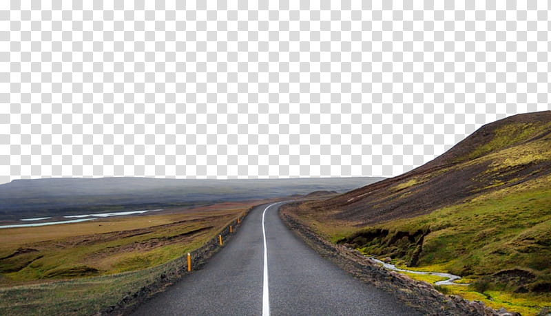 road highland natural landscape asphalt nature, Atmospheric Phenomenon, Road Trip, Highway, Thoroughfare, Sky transparent background PNG clipart