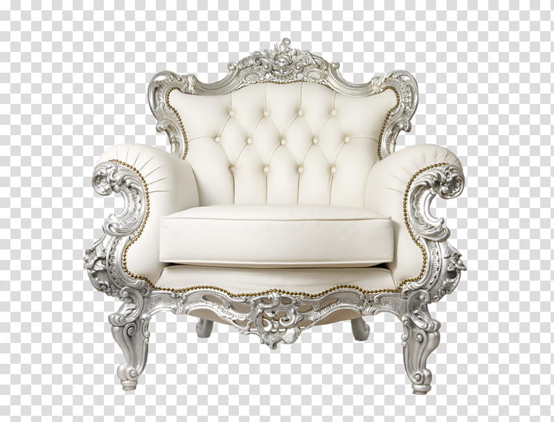 , tufted white and gray armchair transparent background PNG clipart