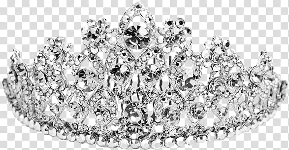 All that glitters , silver-colored crown with diamonds transparent background PNG clipart
