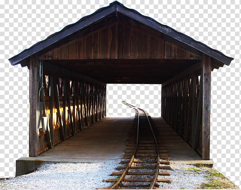 Covered Bridge , brown wooden shed transparent background PNG clipart