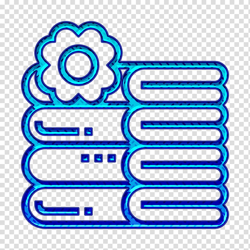 Spa Element icon Flower icon Towels icon, Text, Blue, Line, Electric Blue, Symbol transparent background PNG clipart