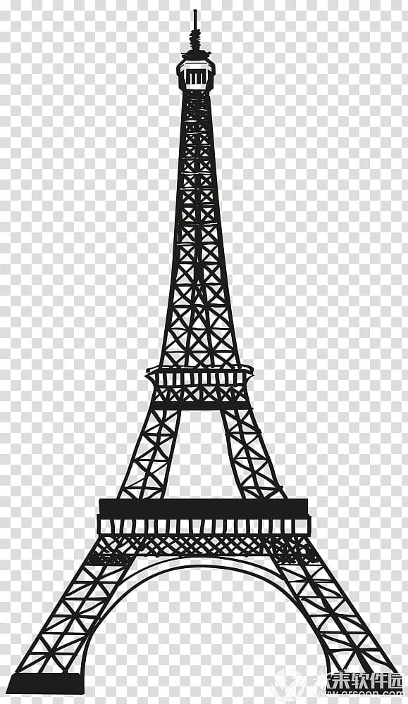 Black And White Frame, Eiffel Tower, Framing, Building, Wall Decal ...