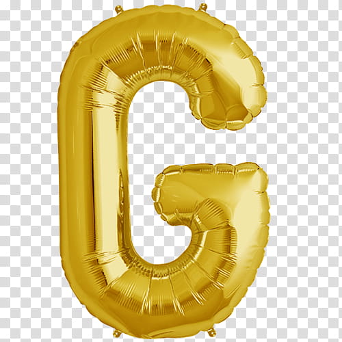 Cryba, gold-colored letter G balloon transparent background PNG clipart