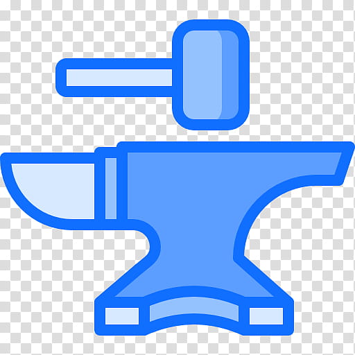 Hammer, Tool, Anvil, Forging, Blue, Line, Electric Blue, Logo transparent background PNG clipart