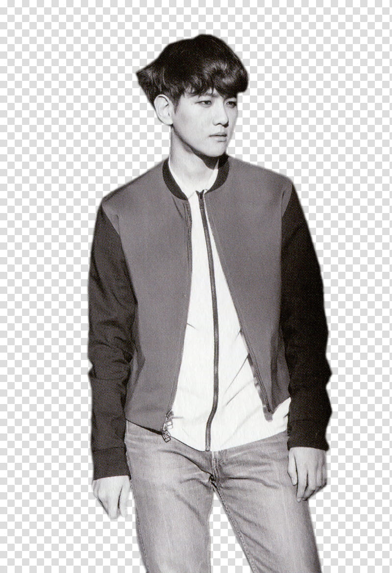 Baekhyun EXODUS Concept, male South Korean singer in grayscale cut-out transparent background PNG clipart