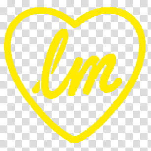 Logos Little Mix, yellow heart with lm text graphic transparent background PNG clipart