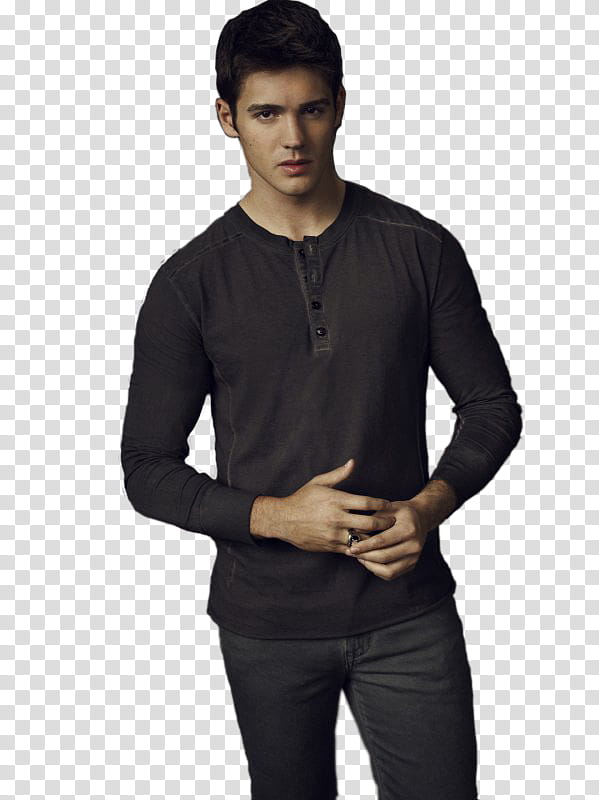 Male Models, man in black henley shirt transparent background PNG clipart