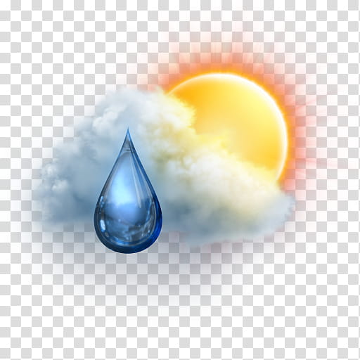 The REALLY BIG Weather Icon Collection, mostly-cloudy-rain-single-drop transparent background PNG clipart