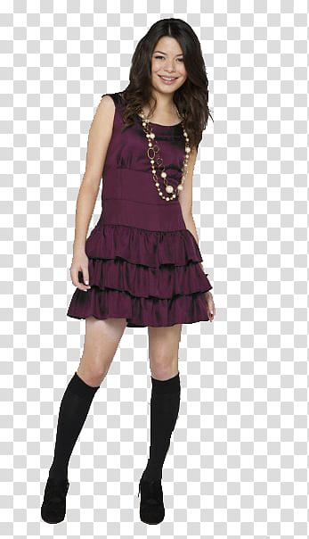 iCarly, Carly in purple sleeveless dress transparent background PNG clipart