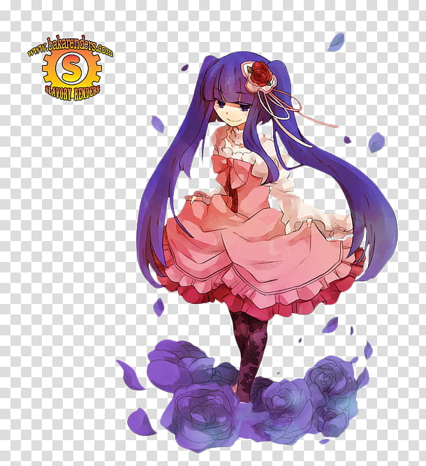 Anime Render , purple haired woman anime character transparent background PNG clipart
