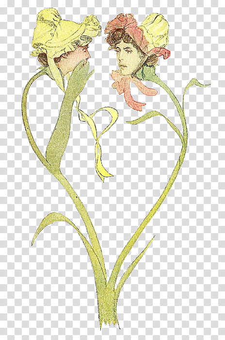 Flower People s, painting of two flowers talking transparent background PNG clipart