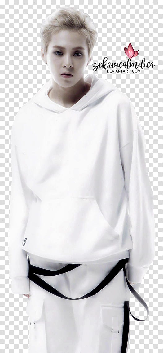 EXO Coming Over, man wearing white pullover hoodie transparent background PNG clipart