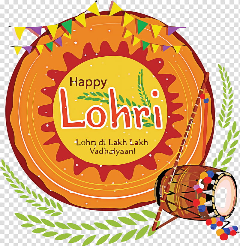 lohri happy lohri, Orange transparent background PNG clipart