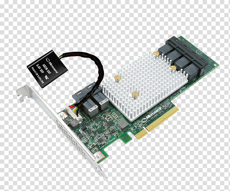 Card, Adaptec, Serial Attached SCSI, Controller, RAID, Disk Array Controller, Microsemi Smartraid Adapter, Hard Drives transparent background PNG clipart