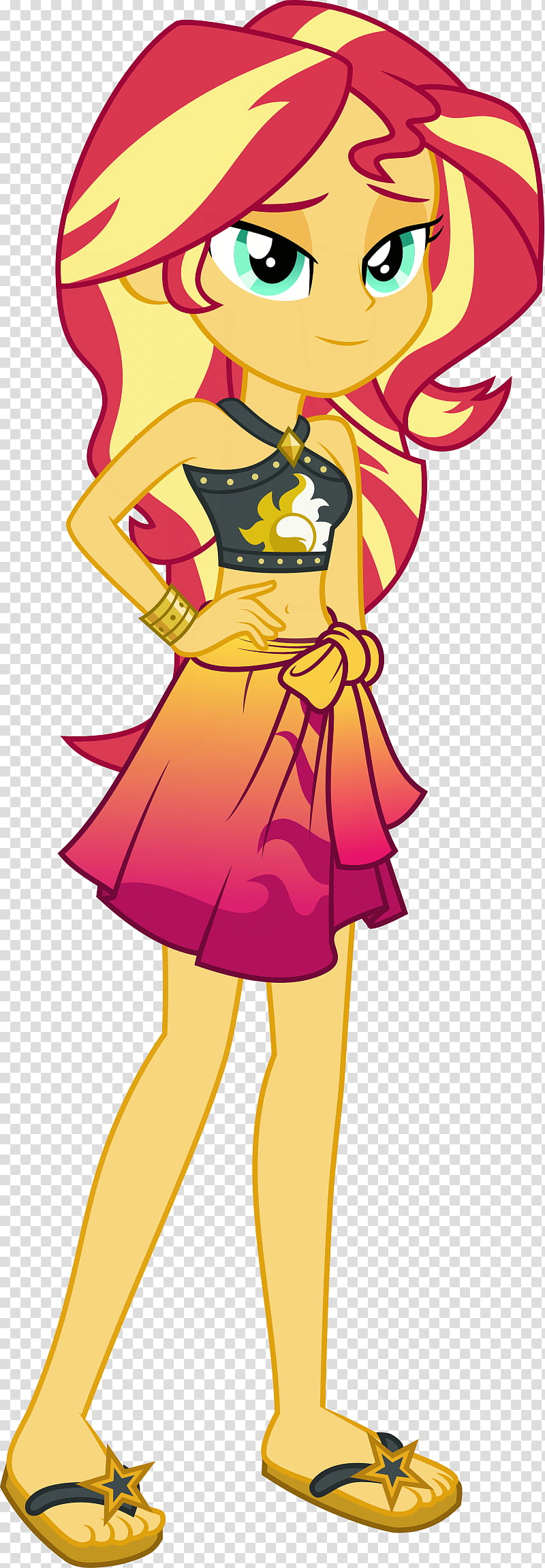 Sunset Shimmer, female cartoon cahracter illustration transparent background PNG clipart