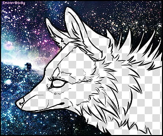 Collab Night Stars, white dog illustration transparent background PNG clipart
