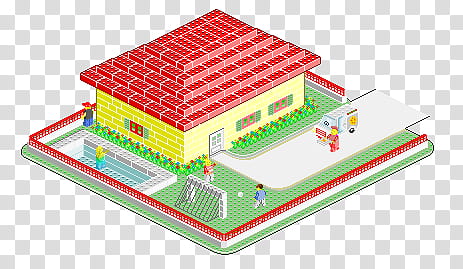 Lego House, yellow and red house art transparent background PNG clipart |