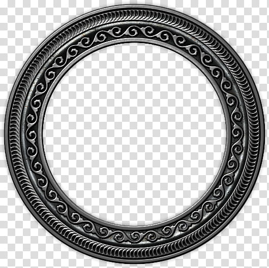 Silver claw for gemstone, round black frame transparent background PNG clipart
