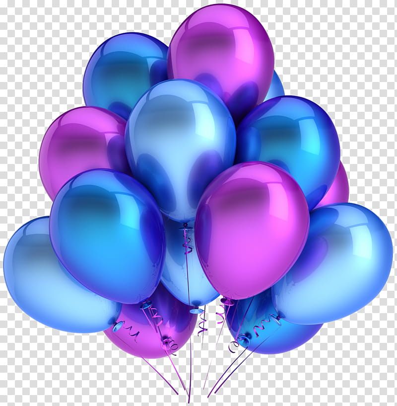 Balloons , purple-and-blue balloons art transparent background PNG clipart