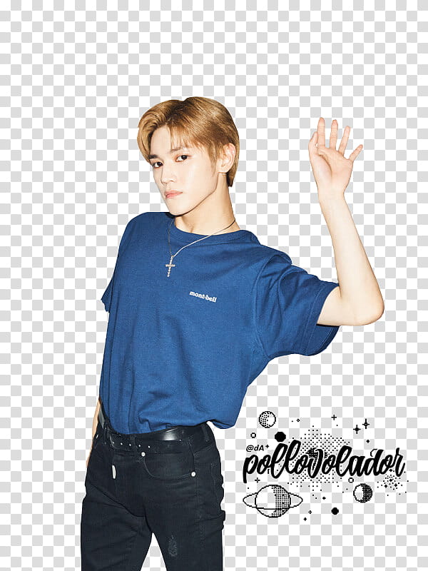 NCT  Men No No No, man in blue shirt and black jeans transparent background PNG clipart
