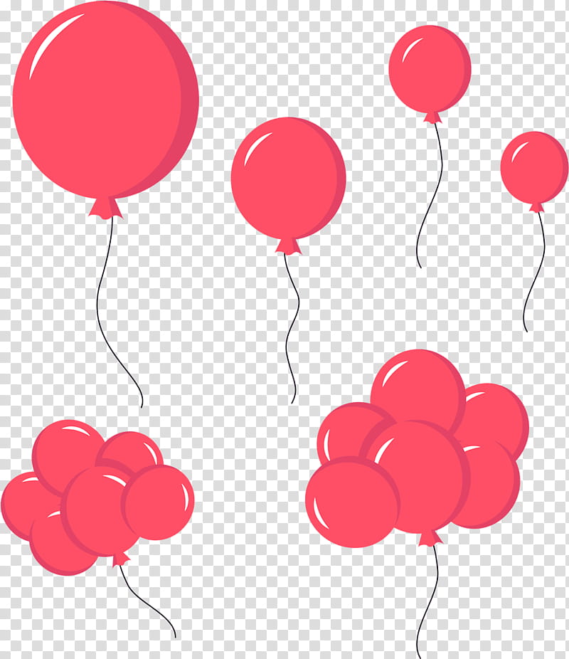 balloon pink red party supply material property, Magenta transparent background PNG clipart