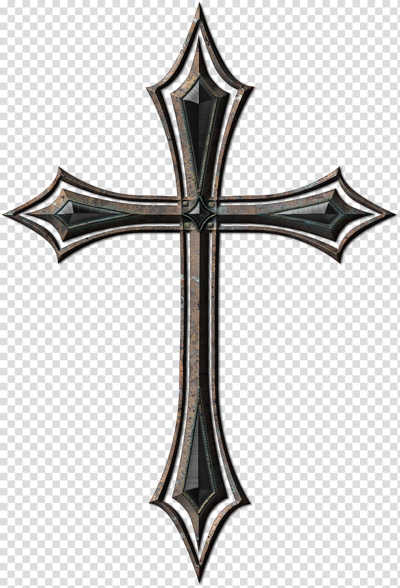 Old metal cross, brown cross illustration transparent background PNG clipart