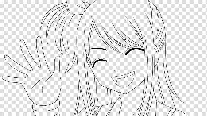 Lucy from Fairy Tail ~ Lineart ~ transparent background PNG clipart