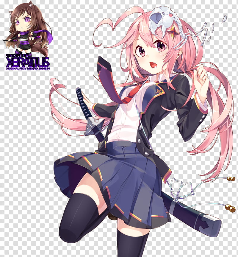 Anime Girl Render, female anime character illustration transparent background PNG clipart