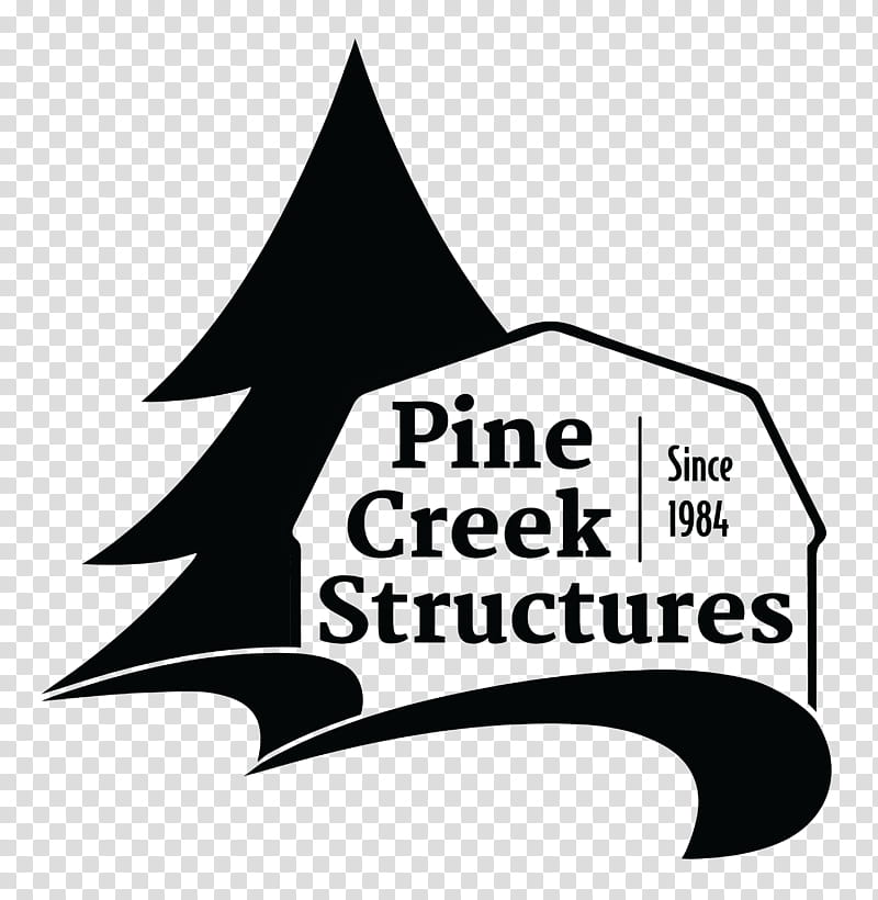 Pine Creek Structures Text, Logo, Black And White transparent background PNG clipart