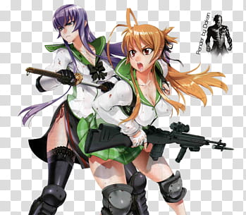 Highschool of the Dead Rei Miyamoto and Saeko Busujima transparent background PNG clipart