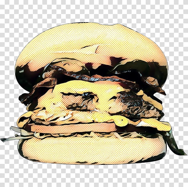 Hamburger, Pop Art, Retro, Vintage, Cheeseburger, Yellow, Jaw, Fast Food transparent background PNG clipart