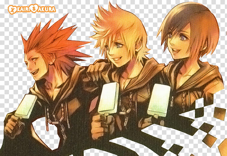 roxas xion and axl render transparent background PNG clipart