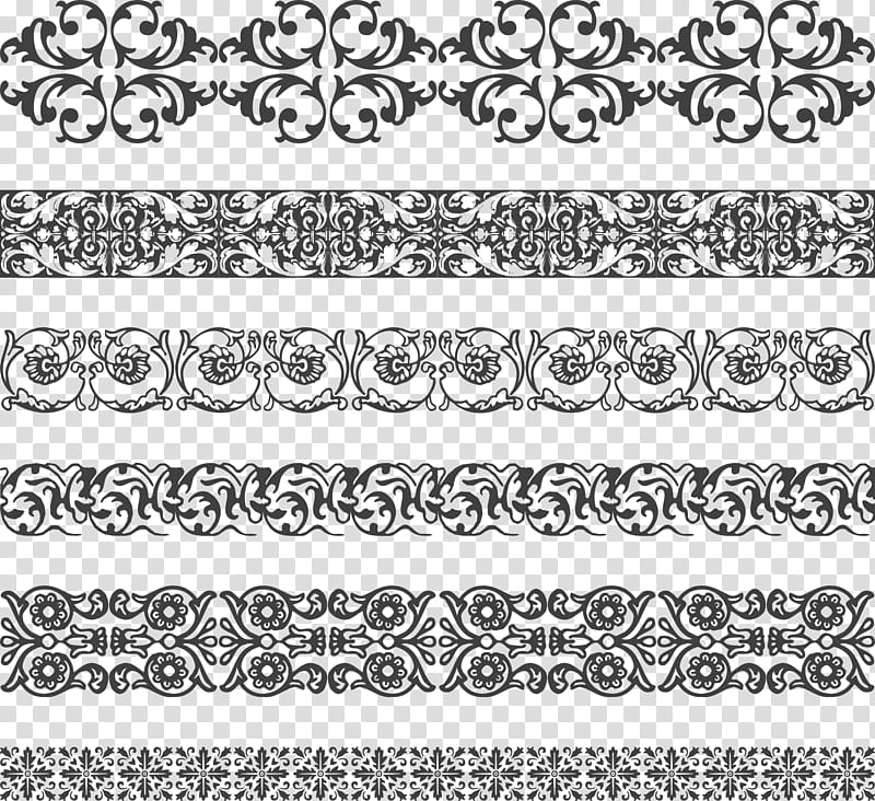 black classic pattern borders transparent background PNG clipart