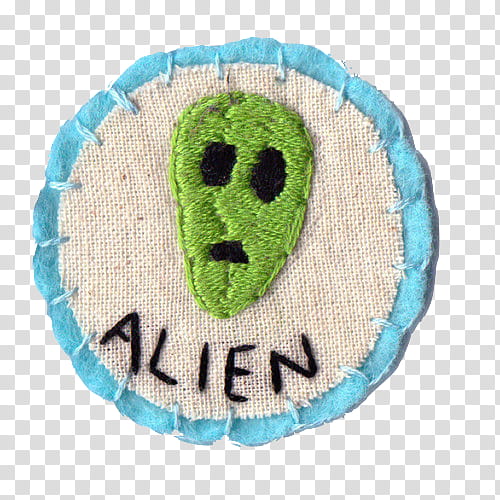 Patches, white, blue, and green alien fabric decor illustration transparent background PNG clipart